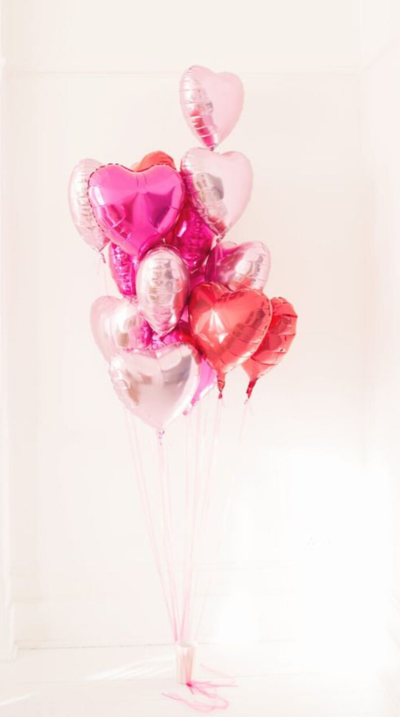 Colorful Heart Mylar Balloons 18’