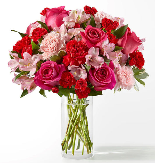 Elegant anniversary bouquet with pink roses, white lilies, and hydrangeas – Romantic Elegance Bouquet by 1800 Blooms Bronx NY