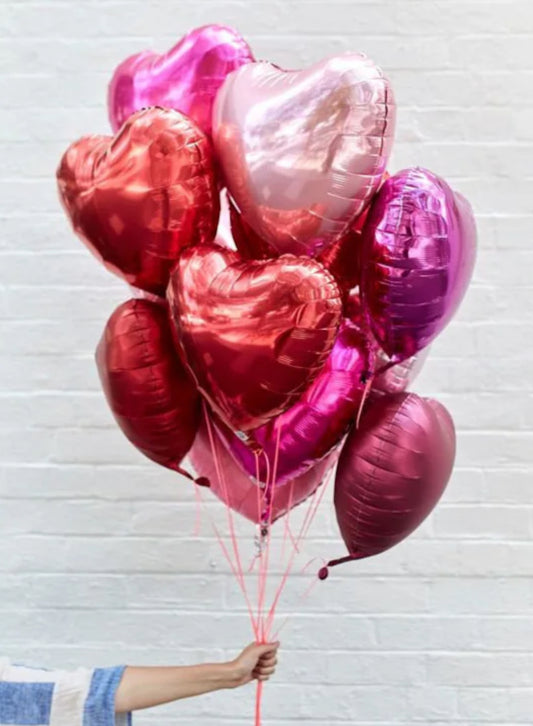 Colorful Heart Mylar Balloons 18’