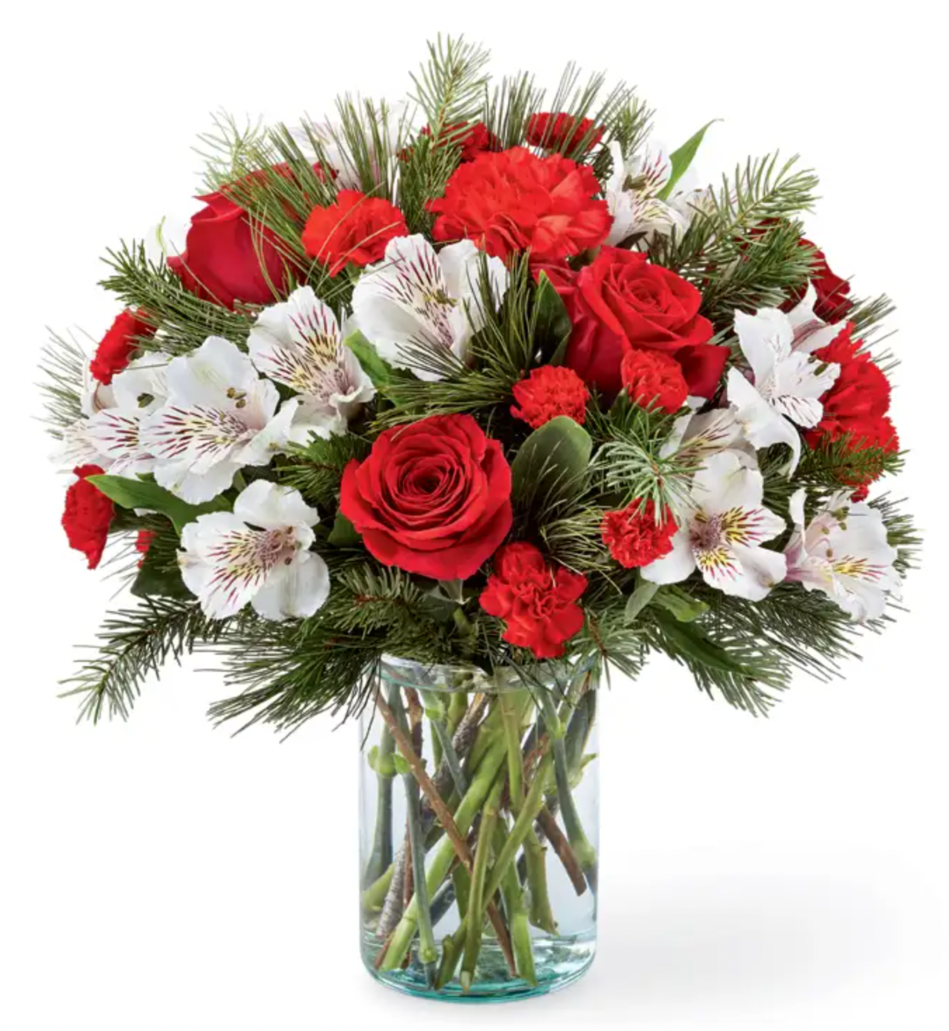 Holiday Frost & Crimson Bouquet